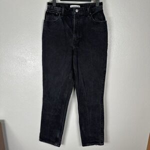 Abercrombie & Fitch 90s Straight Ultra High Rise Curve Love Jeans Sz 26/2R Black